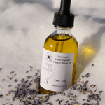 A bottle of Loomis Hill Botanicals' lavender helichrysum face & body oil.