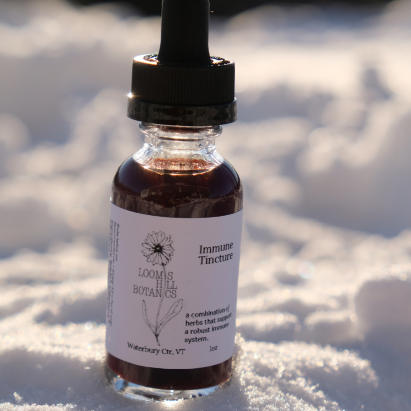 A bottle of Loomis Hill Botanicals' immune tincture.