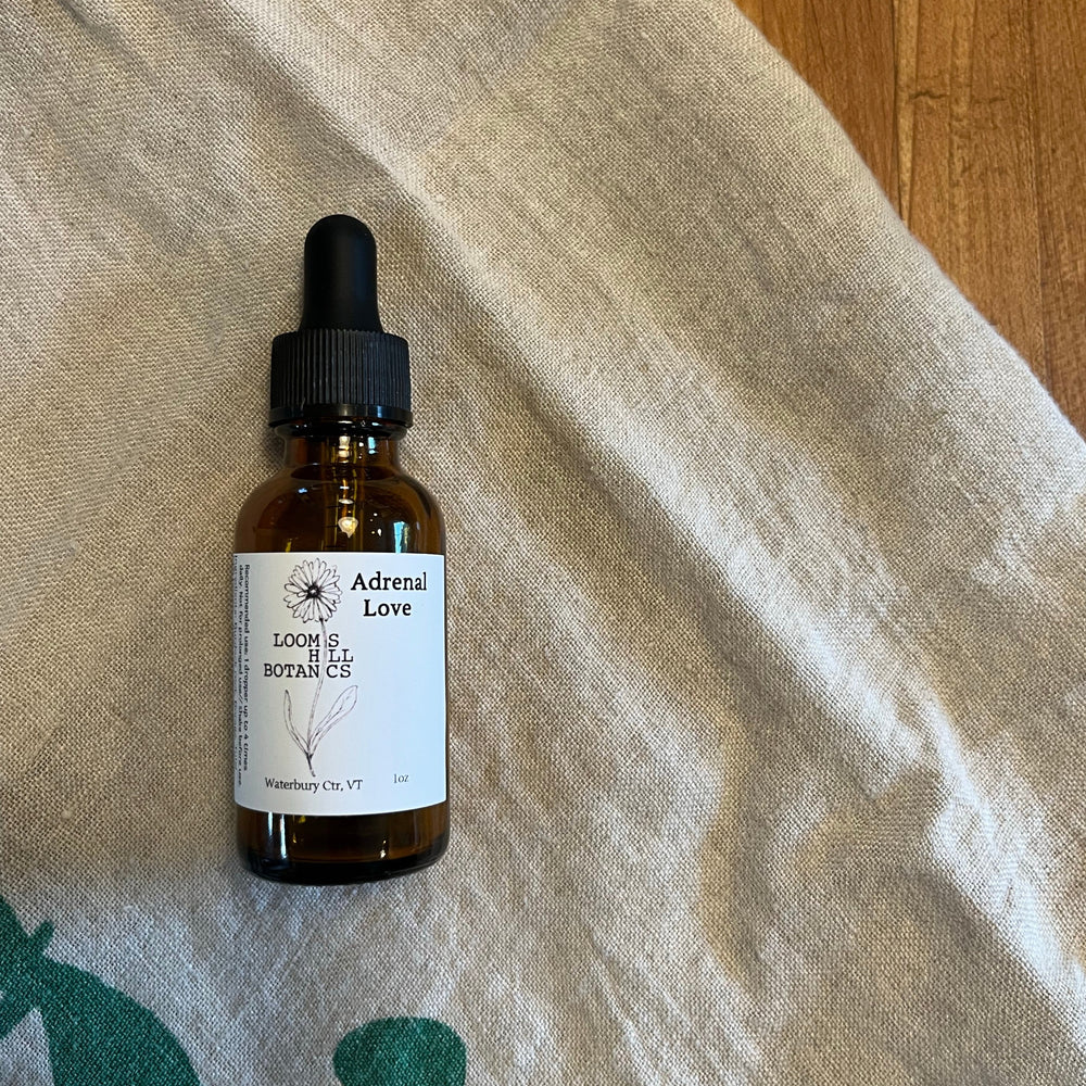 A bottle of Loomis Hill Botanicals Adrenal Love tincture.